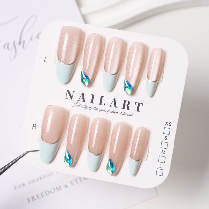 Artistic Press-On Nail Set with Cute Character Designs Kalsten