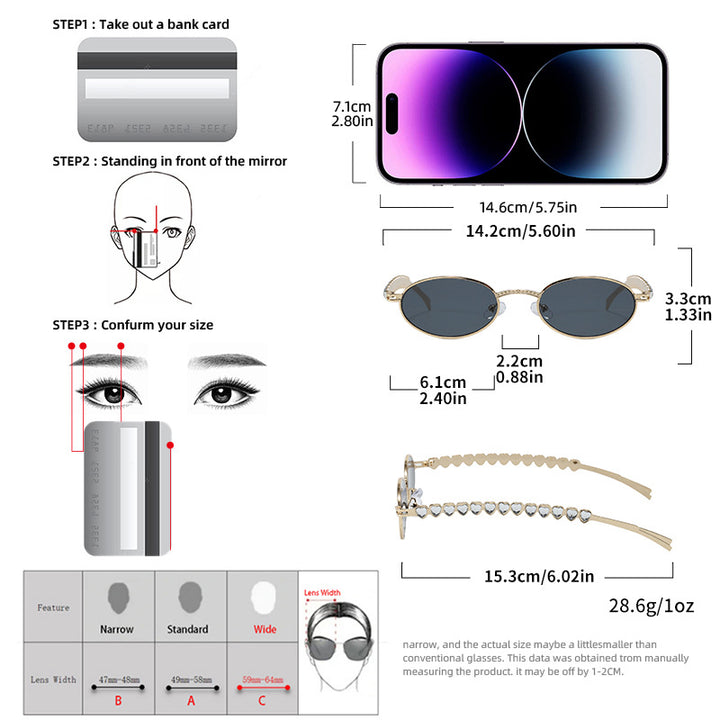 Fashionable sunglasses with oval frame and luxurious accent Kalsten
