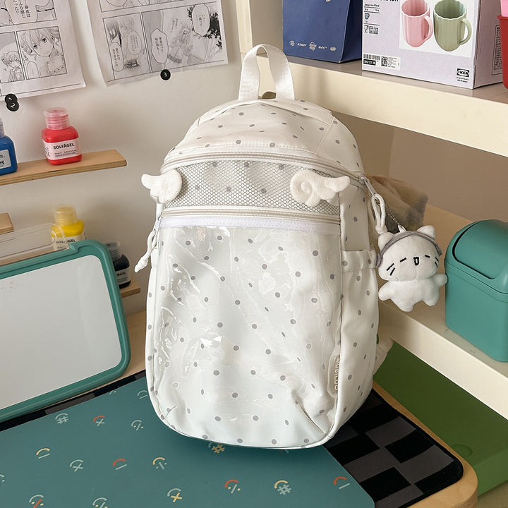 Transparent Dot-Patterned Backpack Kalsten