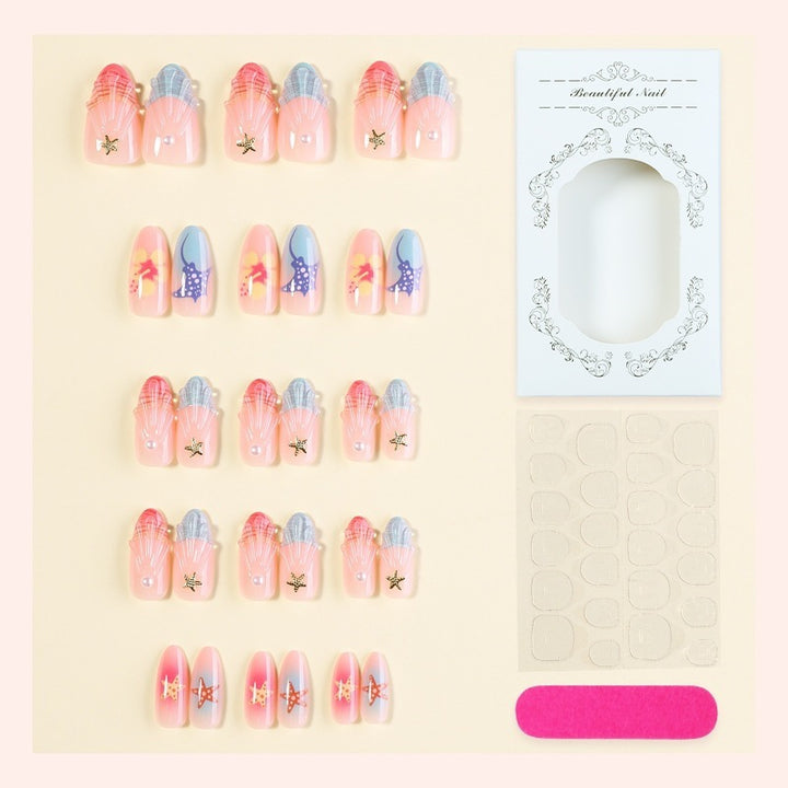 Artificial nail set with maritime motifs and high-quality design Kalsten
