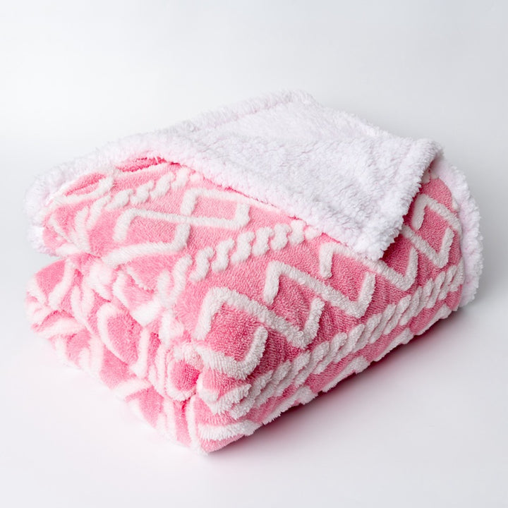 Women Cozy Reversible Blanket with Geometric Pattern Kalsten