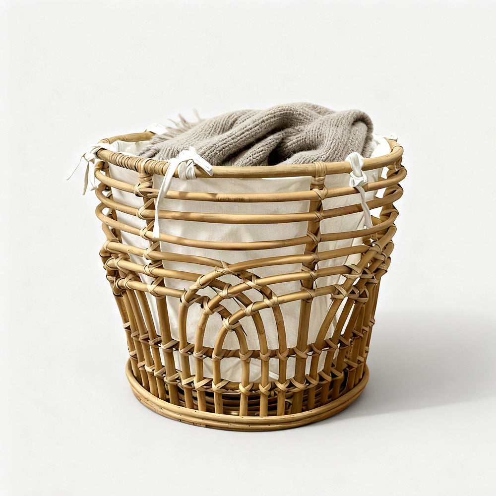 Handcrafted storage basket with fabric insert Kalsten