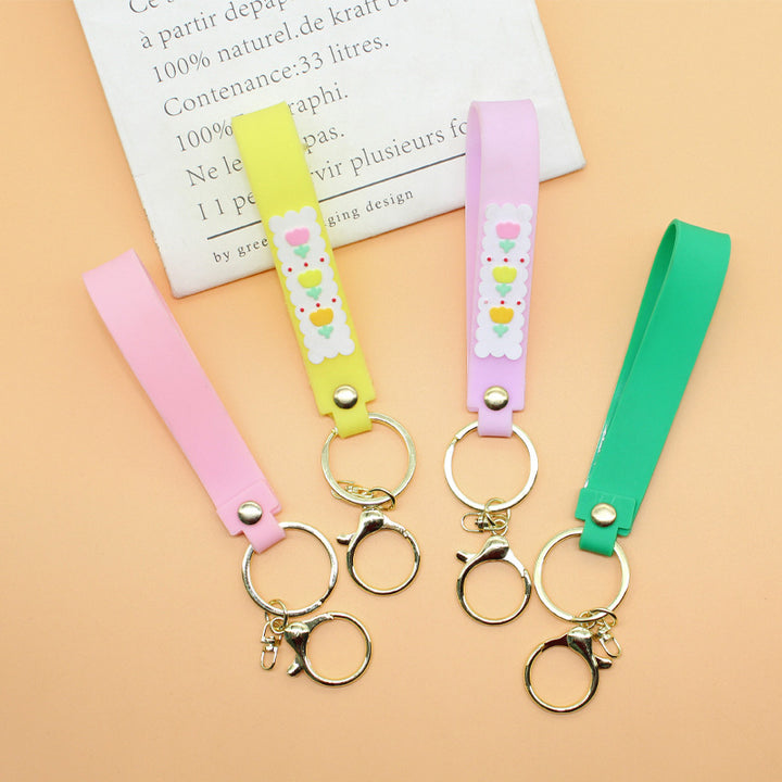 Unisex keychain made of durable silicone with playful design Kalsten