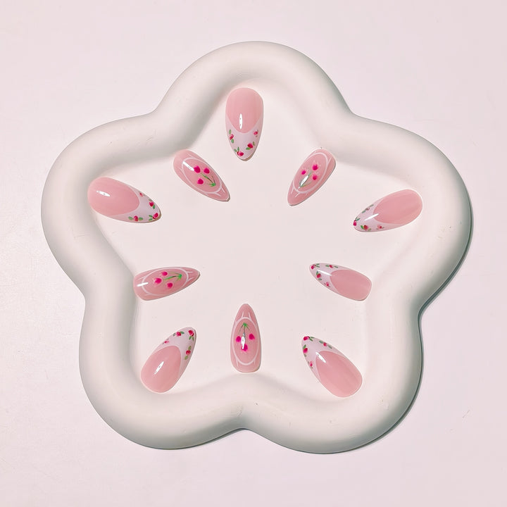 Floral Art Gel Nails