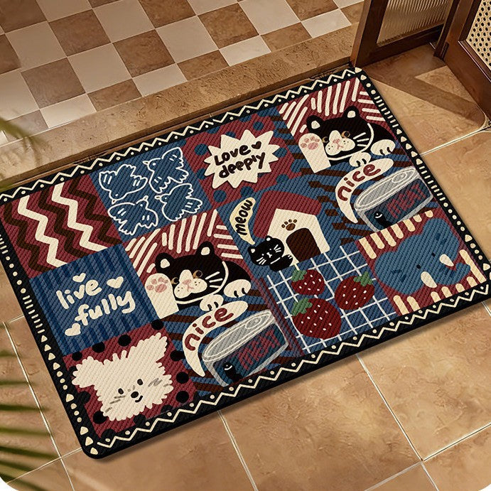 Whimsical Animal-Themed Decorative Area Mat