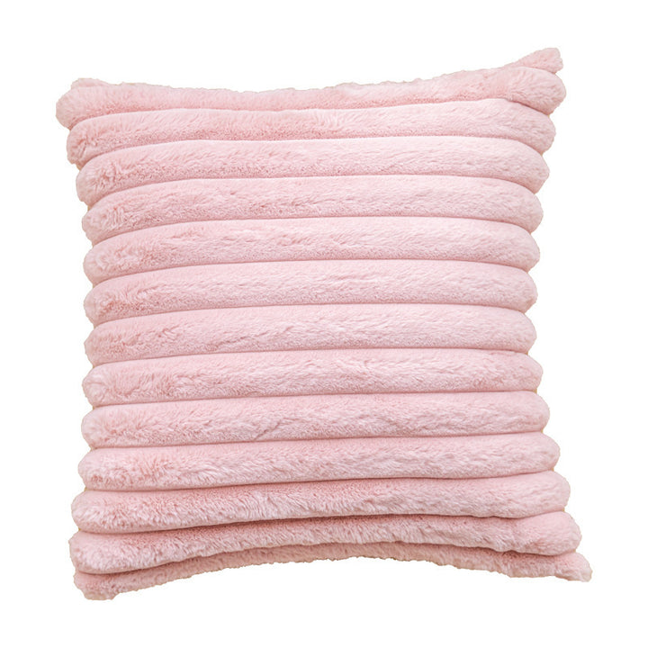 Decorative Plush Ribbed Throw Pillow with Removable Insert