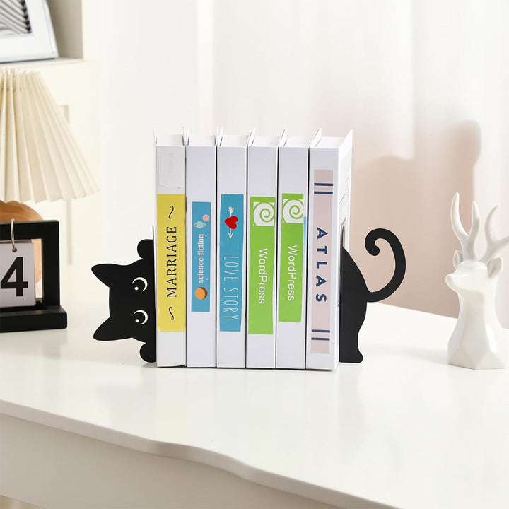 Whimsical Cat-Shaped Bookends