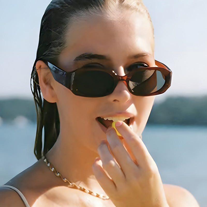 Women extravagant sunglasses in stylish retro design Kalsten