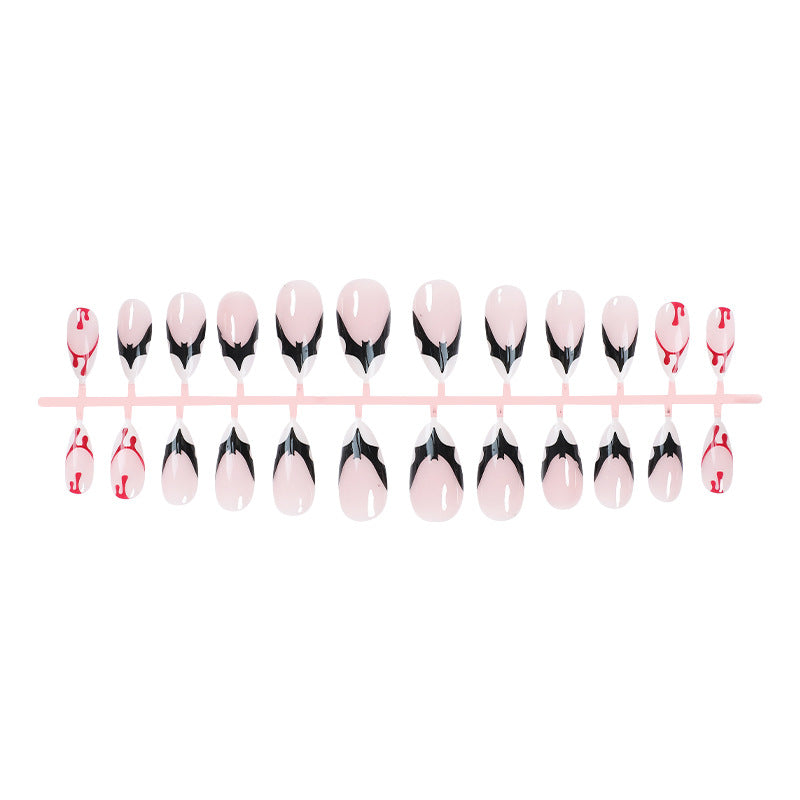 Artistic Press-On Nail Set with Unique Graphic Designs kalsten