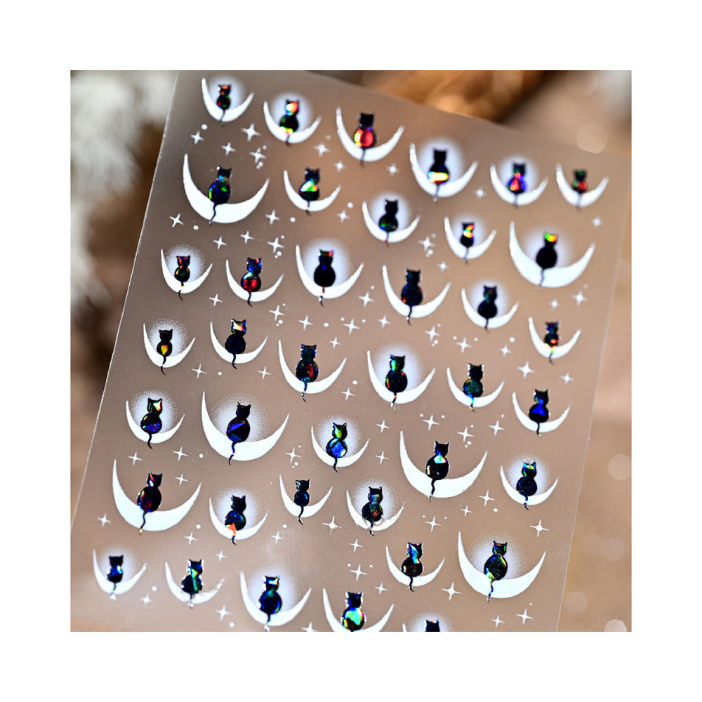 Cat-Themed Nail Art Stickers
