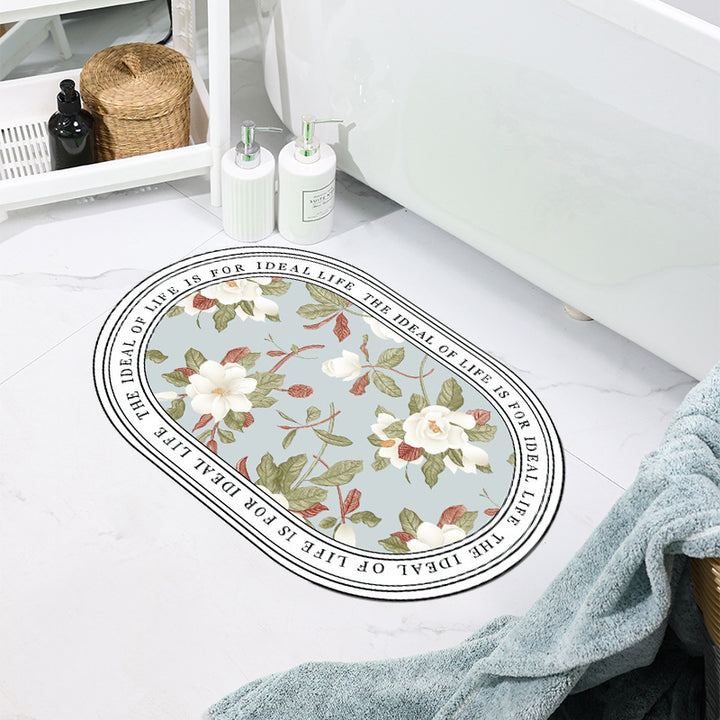 Floral Patterned Bathroom Mat Kalsten