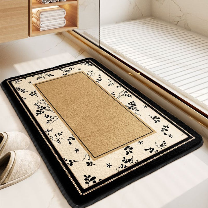 Soft Floral Pattern Bath Mat Kalsten