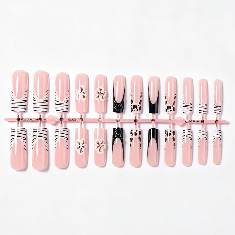 Artistic Nail Art Press-On Set with Floral and Animal Patterns kalsten