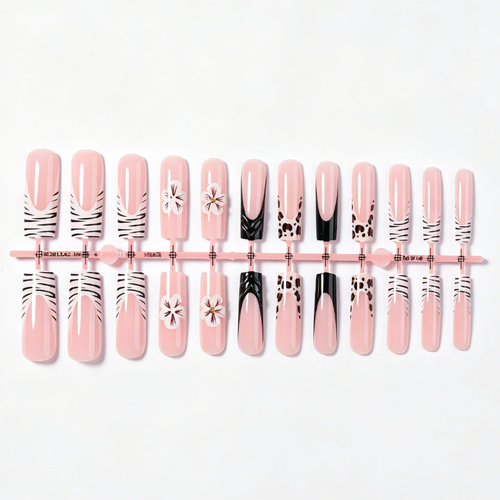 Artistic Nail Art Press-On Set with Floral and Animal Patterns kalsten