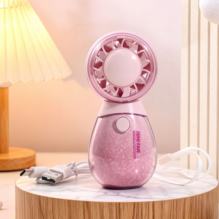 Ladies portable hand fan with playful bear design Kalsten