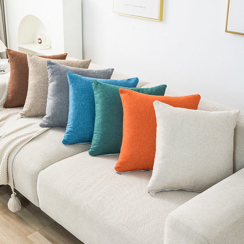 Square Textured Linen Cushion Cover With Hidden Zipper And Removable Insert Support