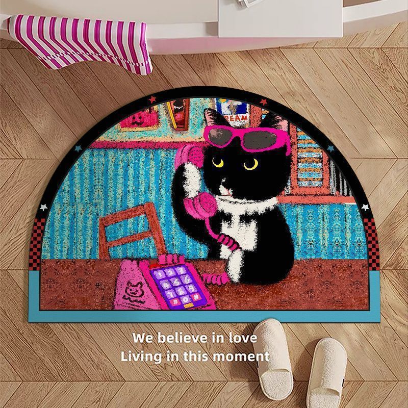 Decorative Cat-Themed Area Mat Kalsten