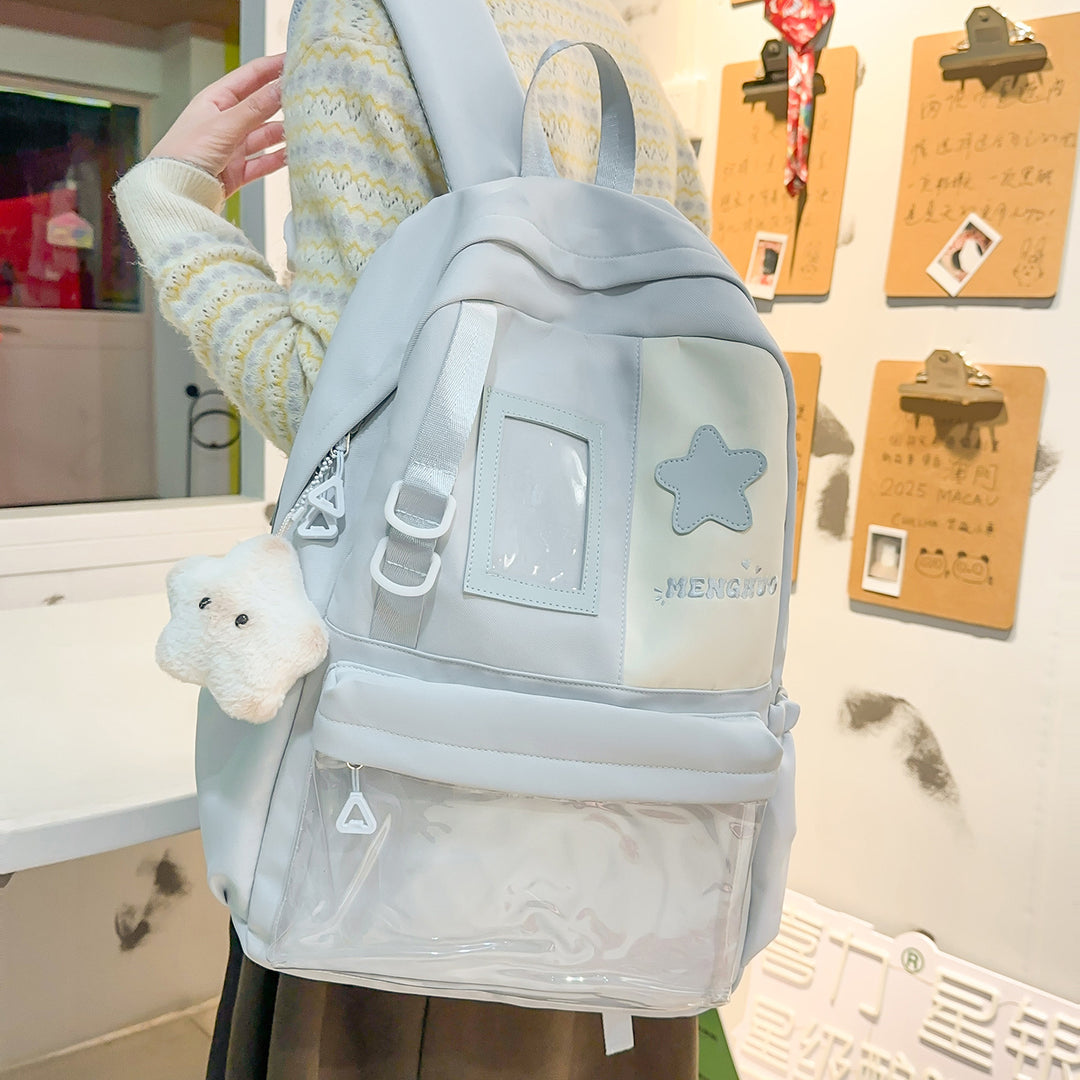 Cozy Plush Star-Embellished Backpack Kalsten
