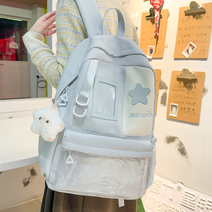 Cozy Plush Star-Embellished Backpack Kalsten