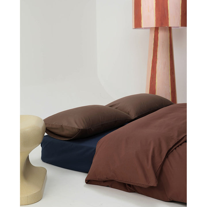 Premium cotton satin duvet cover set with fitted sheet and pillowcases