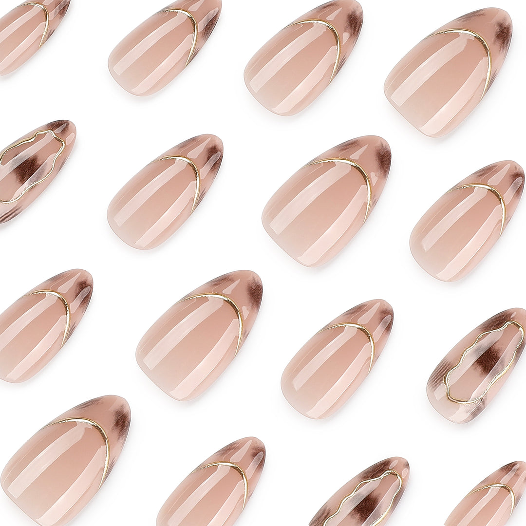 Artful artificial nails with gold accents Kalsten
