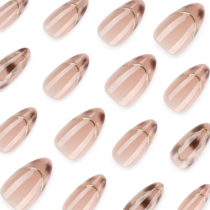 Artful artificial nails with gold accents Kalsten