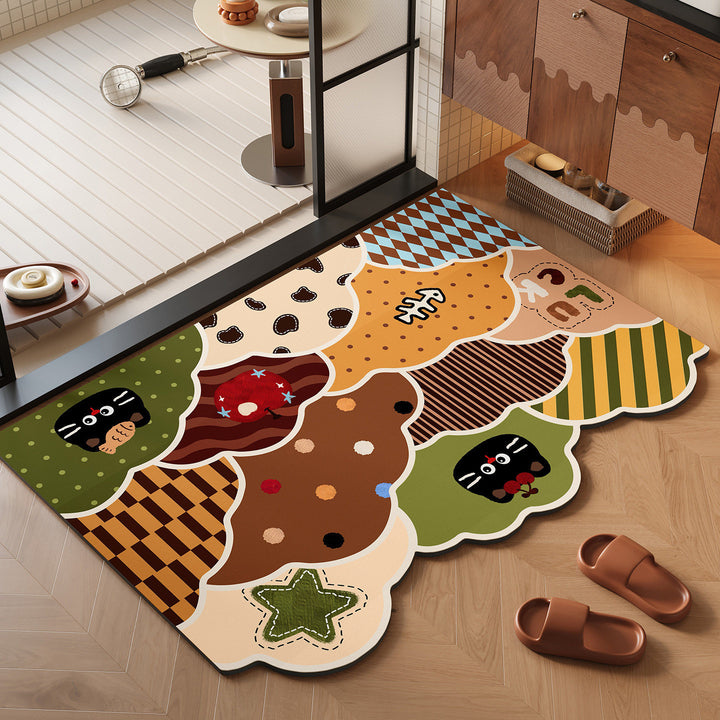 Playful Cartoon-Themed Floor Mat