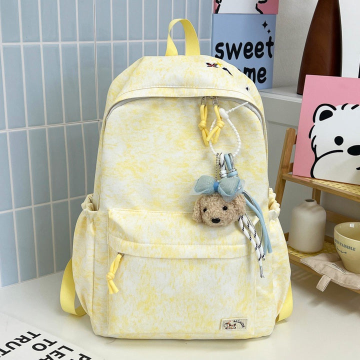 Casual Soft Fabric Backpack with Cute Charm Kalsten