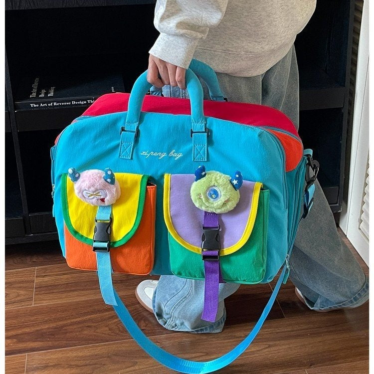 Multi-Pocket Colorful Travel Duffle Bag Kalsten