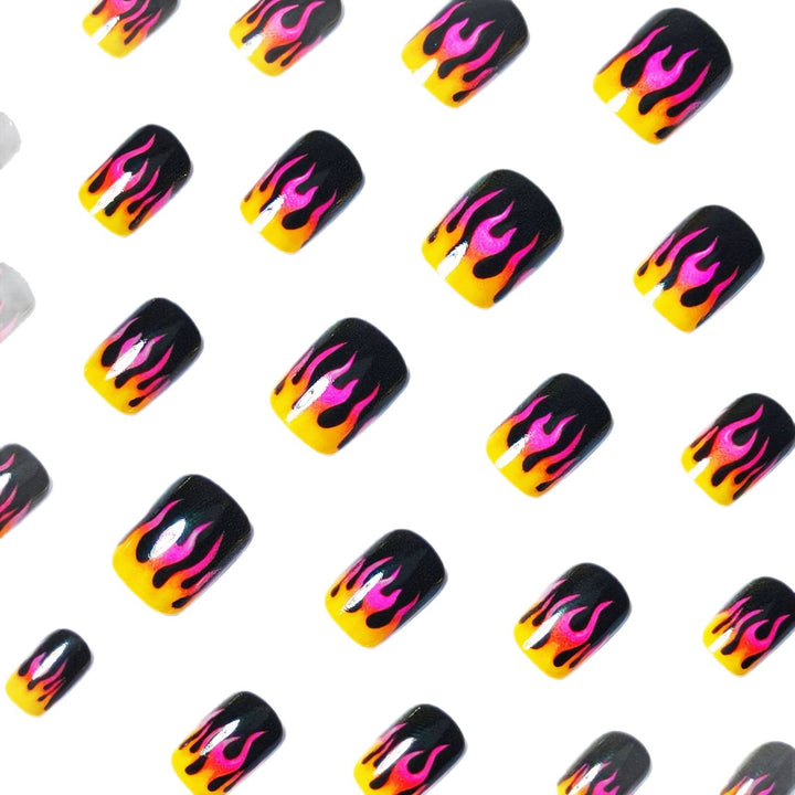 Creative Art Nails with Flame Design Kalsten