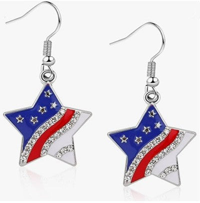Ladies' statement star earrings with crystal embellishment and enamel coating Kalsten