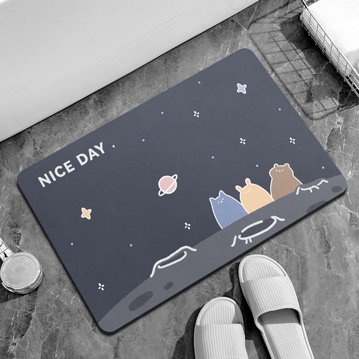 Playful Cat-Themed Bath Mat