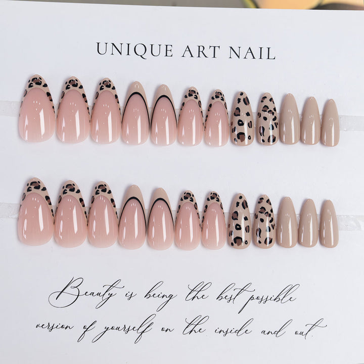 Artistic Leopard-Print Press-On Nails