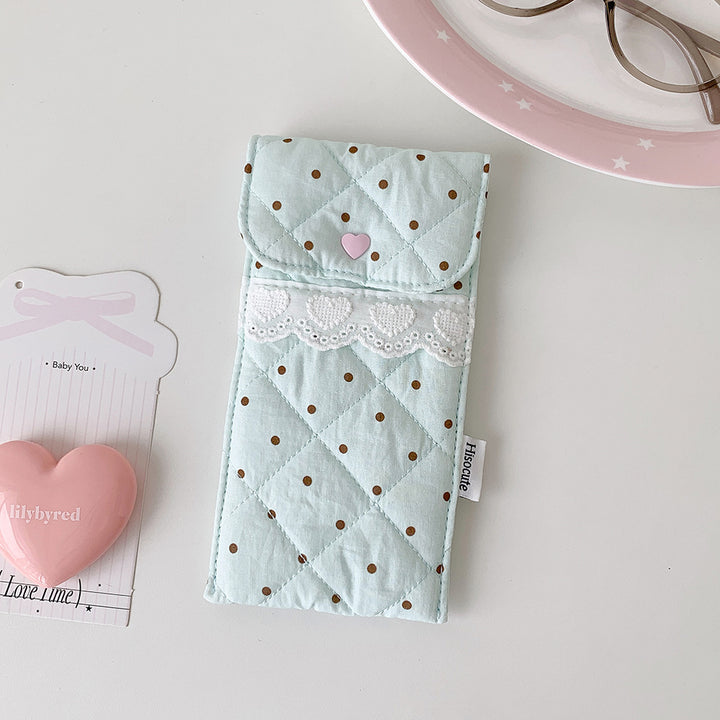 Quilted Heart Detail Pencil Case Kalsten