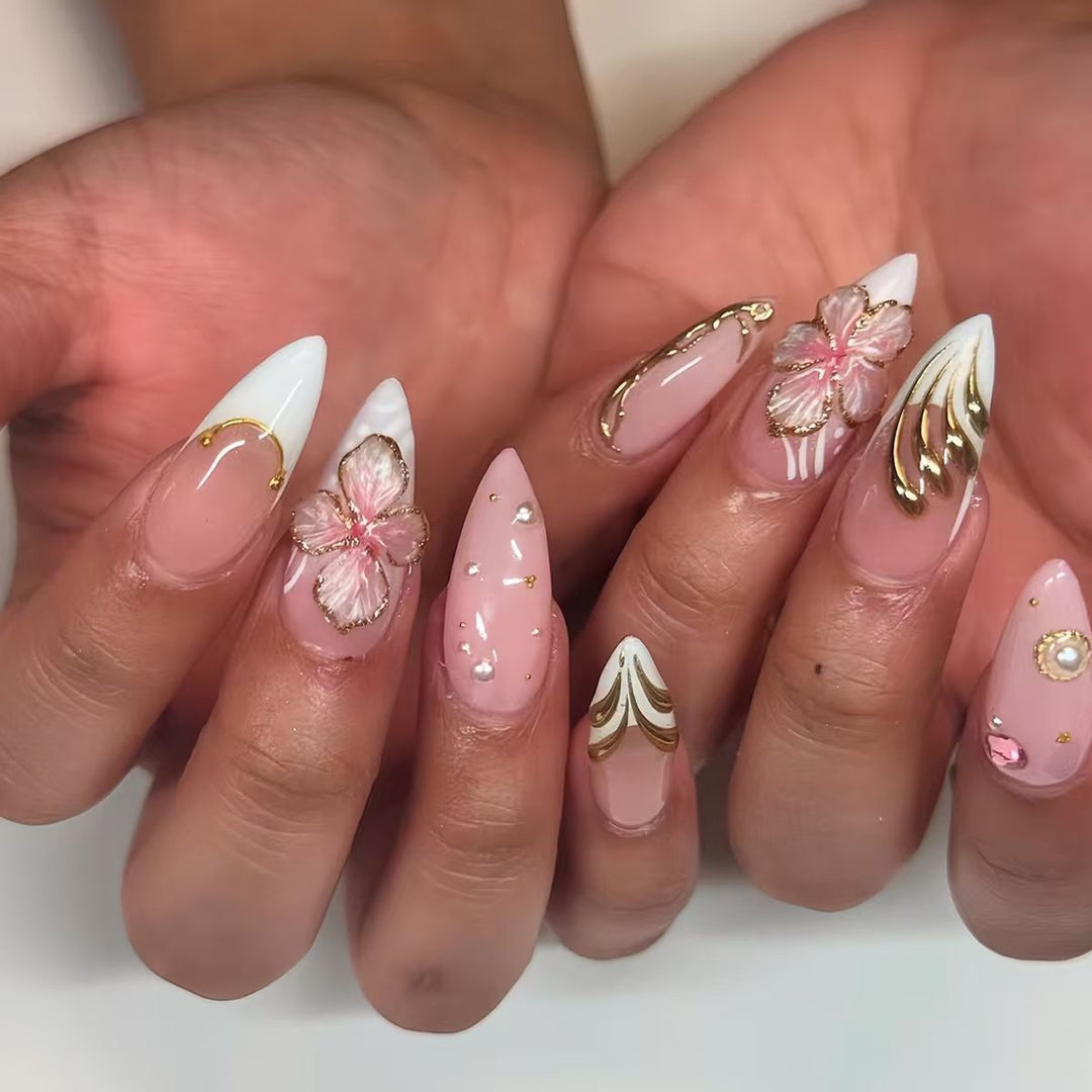 Glamorous Textured Acrylic Nail Enhancements Kalsten