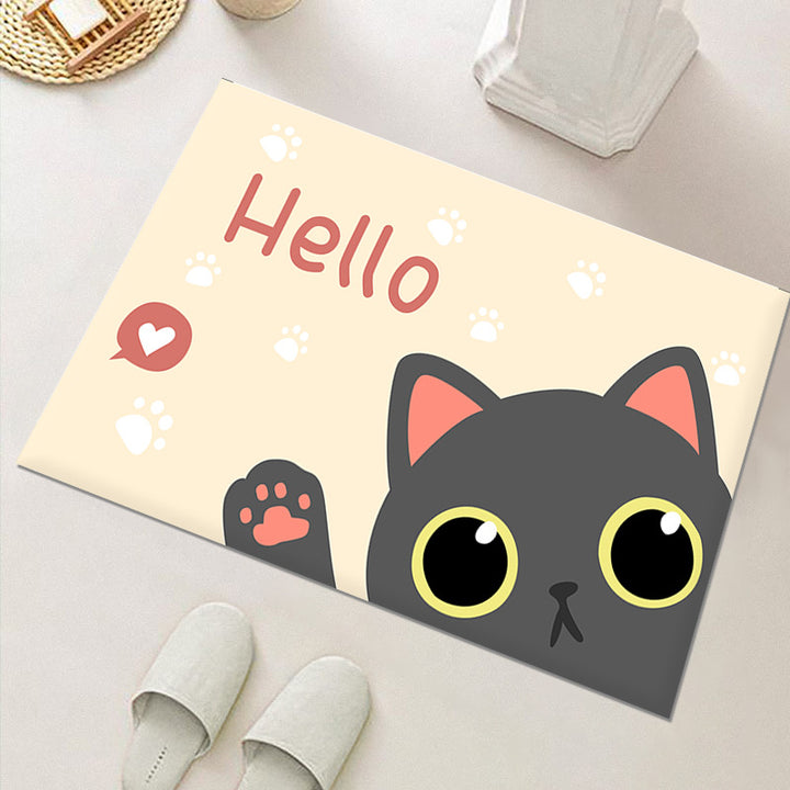 Cute Cat-Themed Indoor Area Mat