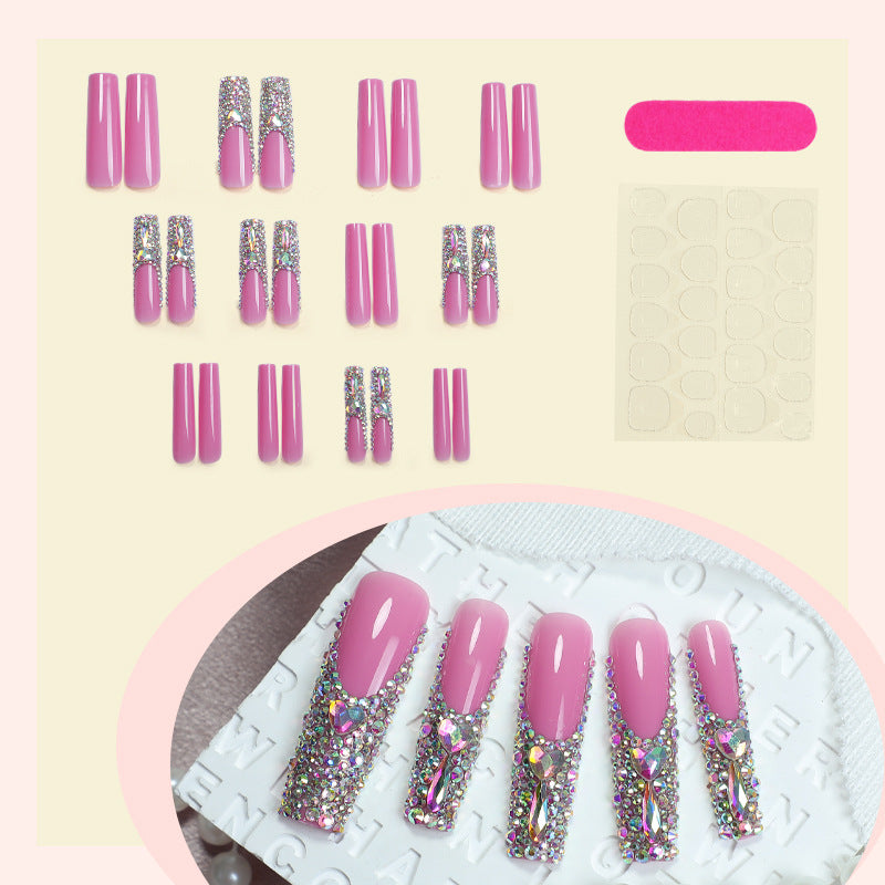 Glamorous Crystal-Embellished Press-On Nails Kalsten