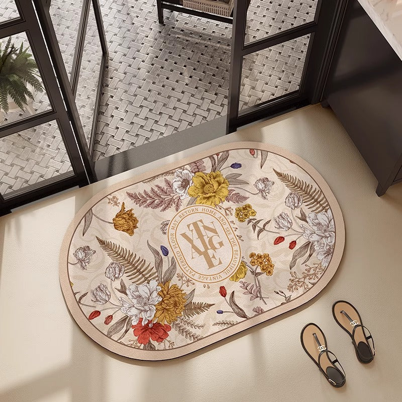 Floral Design Decorative Area Mat Kalsten