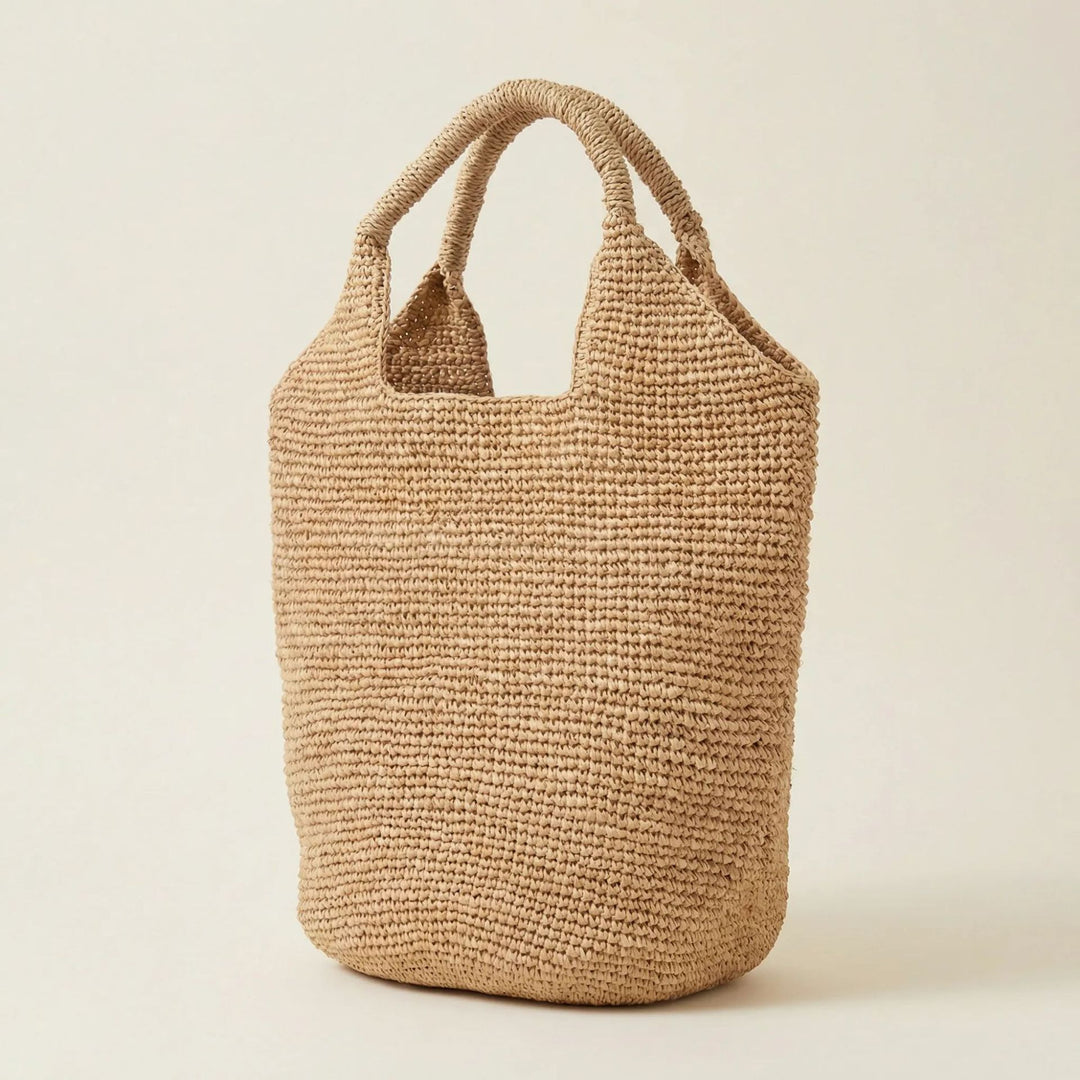 Beach bag made of natural raffia with practical handles Kalsten