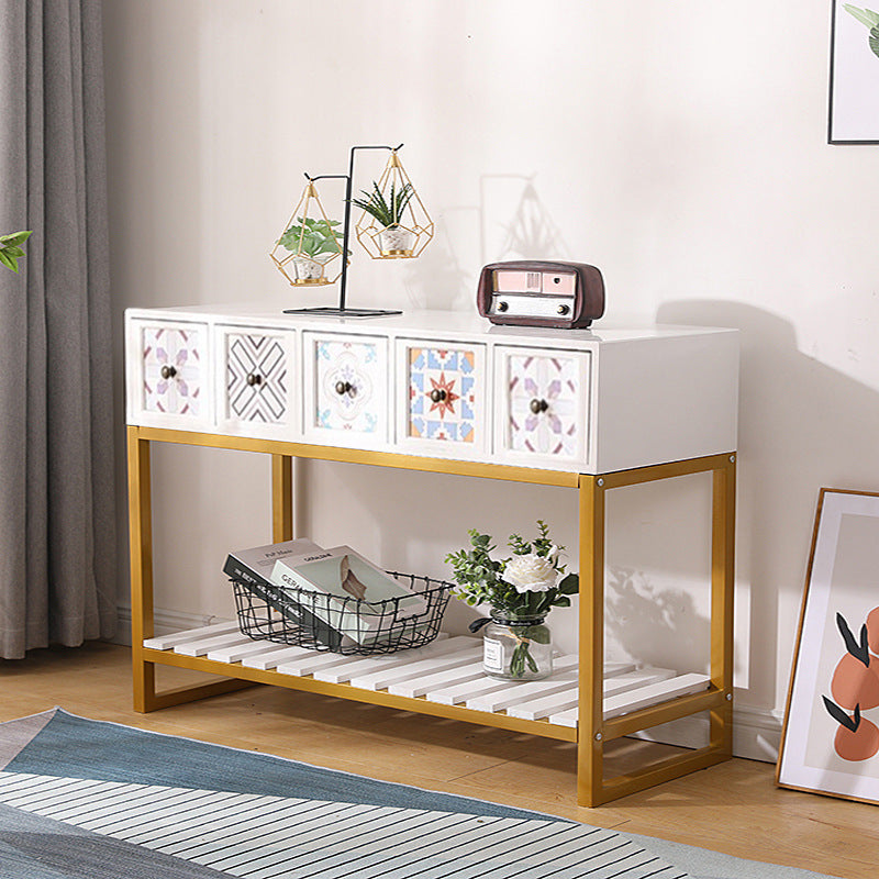Rustic Wooden Console Table with Storage Kalsten