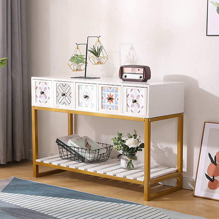 Rustic Wooden Console Table with Storage Kalsten
