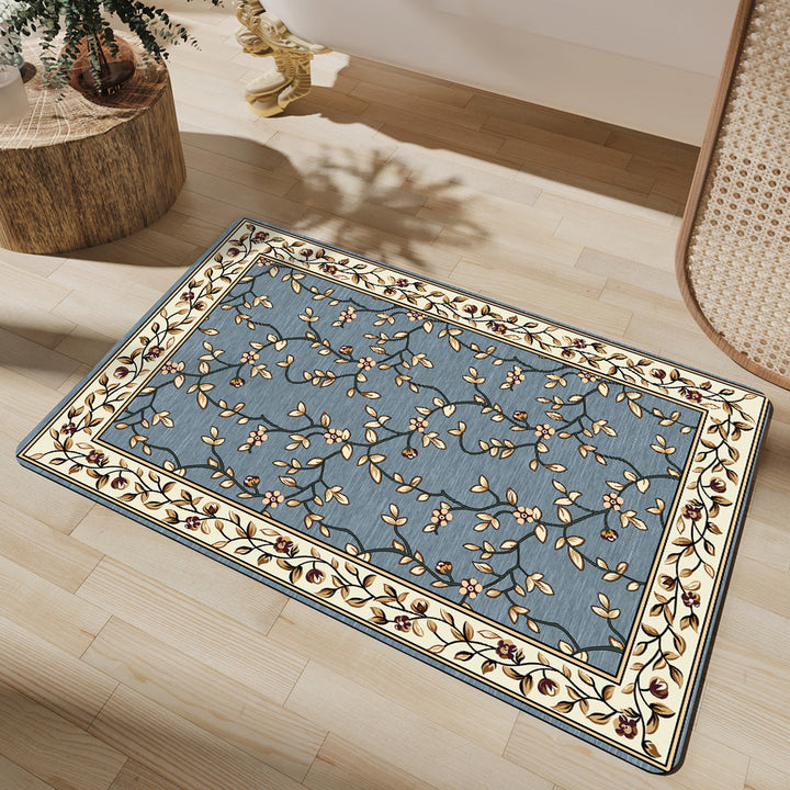 Elegant Floral Pattern Bath Mat Kalsten