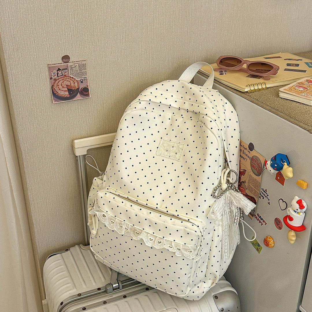 Charming Polka Dot Patterned Backpack Kalsten
