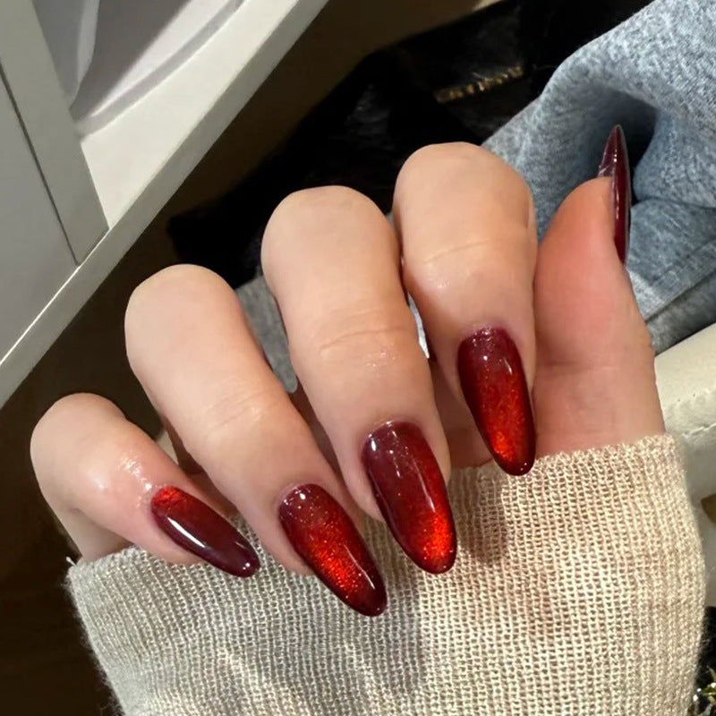 Elegant Press-On Nail Set with Glitter and Gloss Finish Kalsten