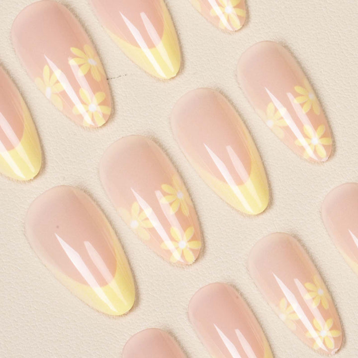 Elegant Floral French Tip Press-On Nails