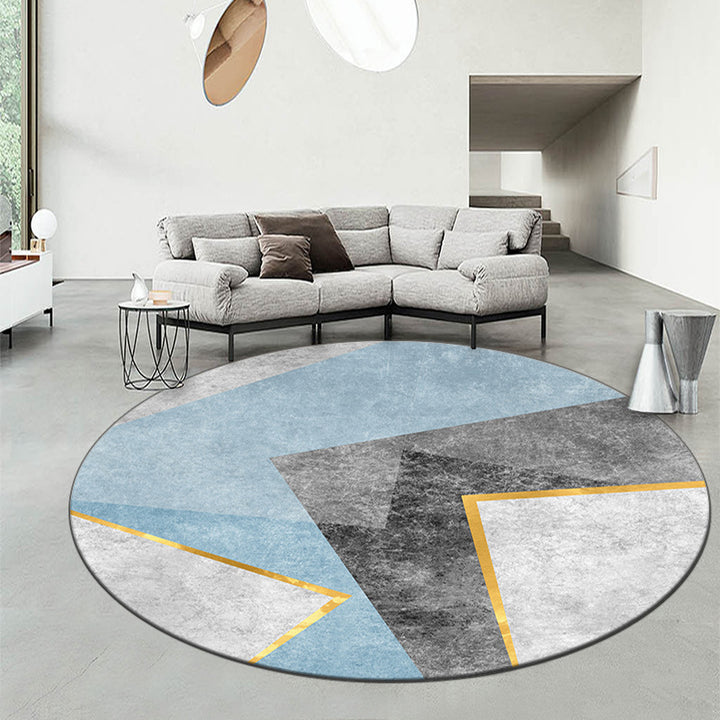 Geometric Patterned Round Area Rug Kalsten
