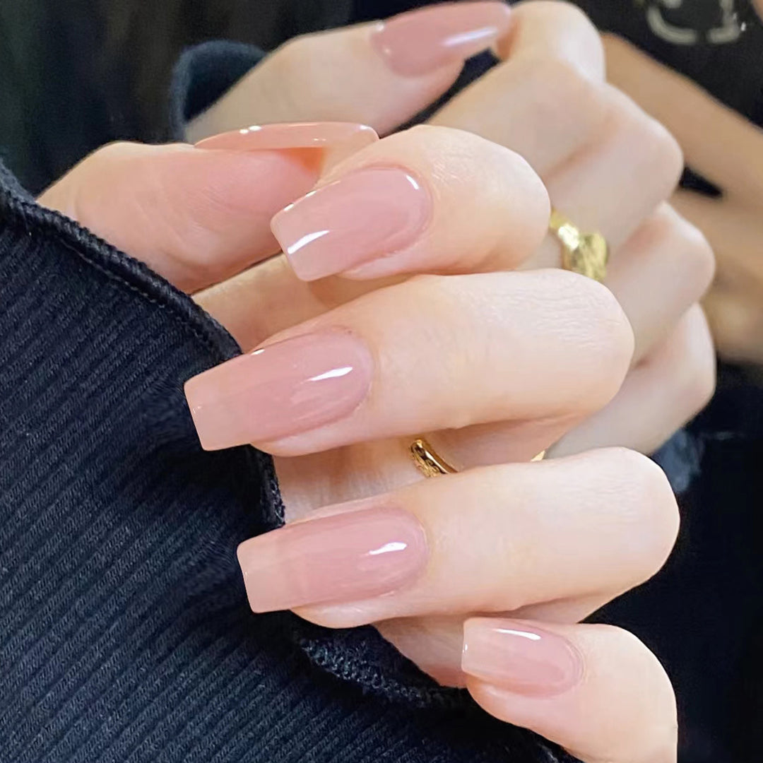 Elegant Glossy Square Press-On Nails