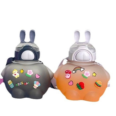 Women's creative drinking bottle with animal ears and colorful stickers Kalsten