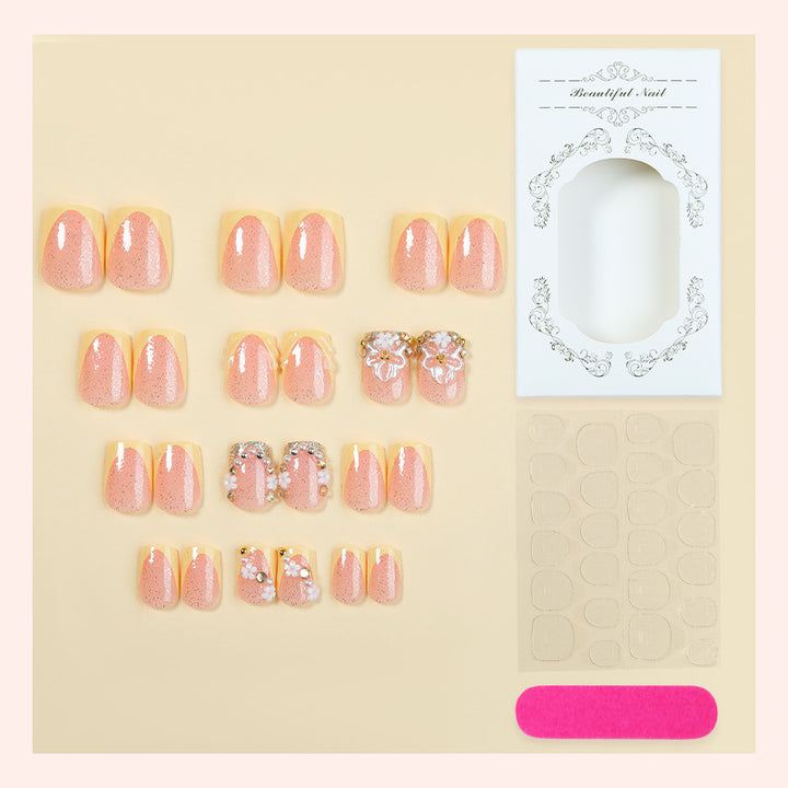 Nail art set with glamorous glitter and flower accents Kalsten