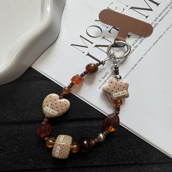 Decorative Heart and Star Charm Keychain Kalsten